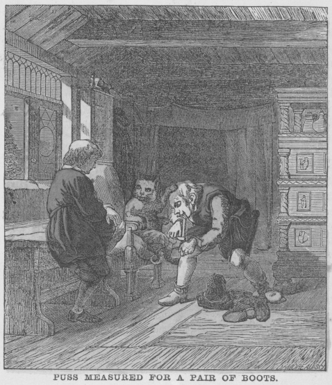 Puss measured for a pair of boots.