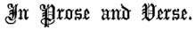 In Prose and Verse