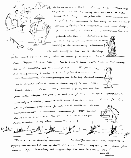 Hand-written note with drawings.